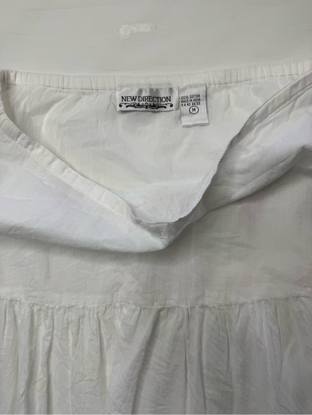 New Direction - White Tiered Boho Midi Skirt 100% Cotton - Picture 5 of 10
